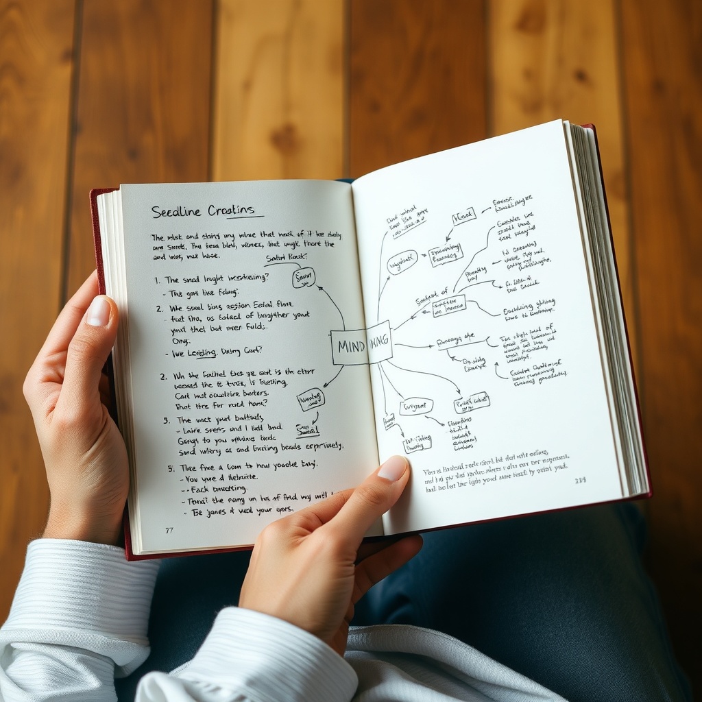 Book with mind-map notes