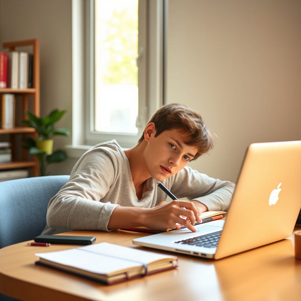 Person studying at a desk