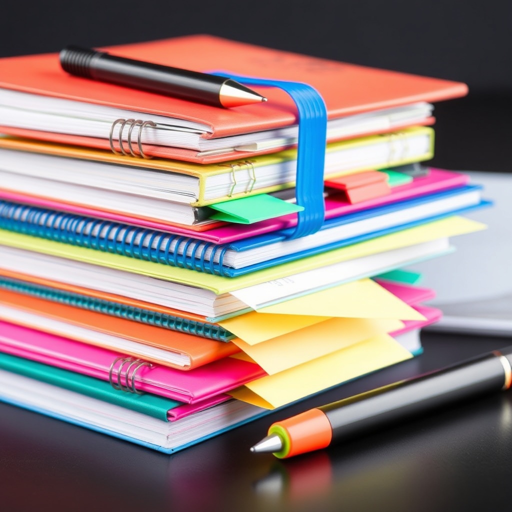 Notebooks and study supplies